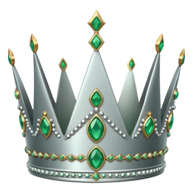 silver feminine crown with emeralds sticker