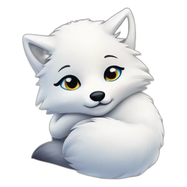 Cute Arctic fox hugging  sticker