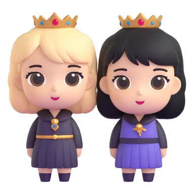 Cute chibi Nero and Lady from Devil May Cry, big heads, small bodies, childlike proportions sticker