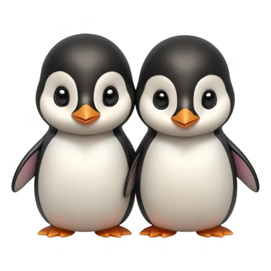 Isolated, highly detailed illustration of the most incredibly cute baby penguins side by side, 
figurine imaginable, toy style. sticker