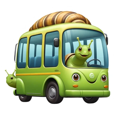 Snail driving the bus sticker