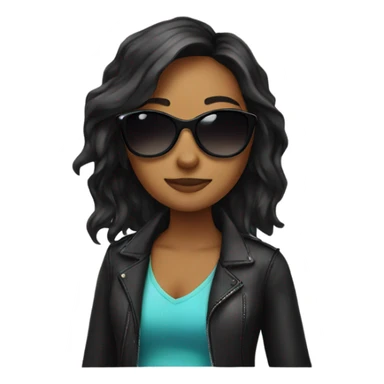 Girl wear sunglasses  sticker