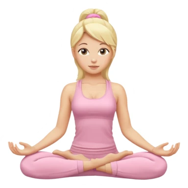 blonde yoga girl light pink clothes n sticker