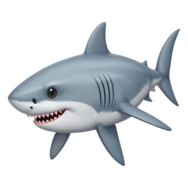 shark body with a cat face sticker