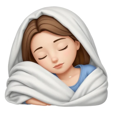girl tucked under blanket sleeping sticker