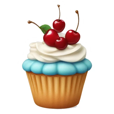 Cupcake with cherry sticker