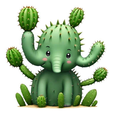 Lirlli larilla the elephant cactus sticker