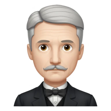 Nikolai Tesla,pensive, half body sticker