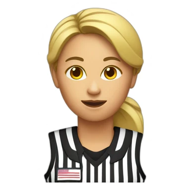 female basketball referee with whistle in hand sticker