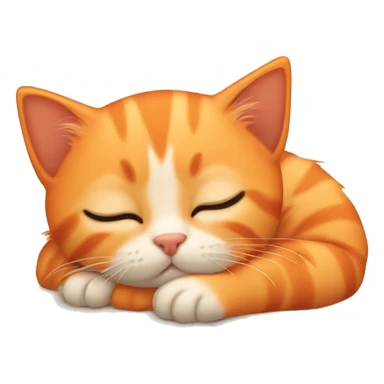 orange kitten taking a nap  sticker