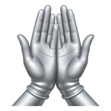 praying metallic hands, realistic proportions sticker