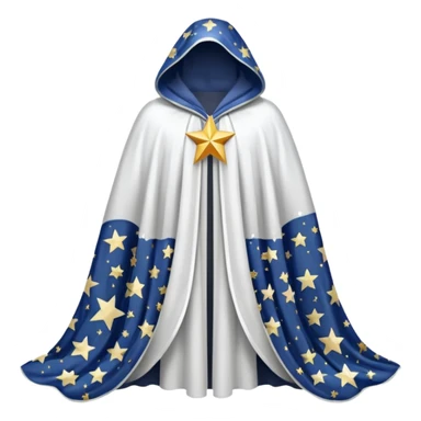 a fantasy  magic, white color with star pattern cloak sticker