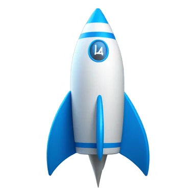 Blue rocket sticker