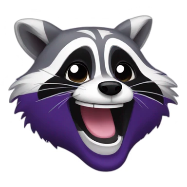 violet raccoon is laughing sticker