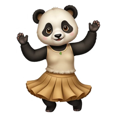 funny Panda with skirt dancing sticker