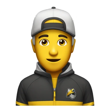 Cool goy with yellow face and cap and he wears full track suit sticker