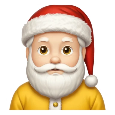 create a yellow santa image with santa hat sticker