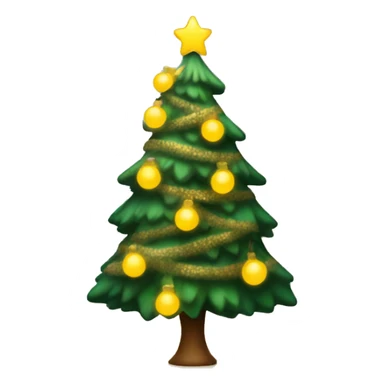 Christmas tree with warm yellow lights sticker