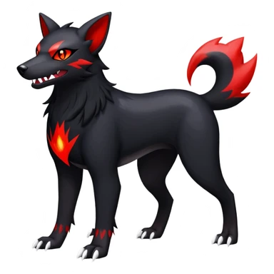 Shiny Exotic Excessive Mysterious Houndour-Poochyena-Pokémon-Fakémon-hybrid-creature (full body) sticker