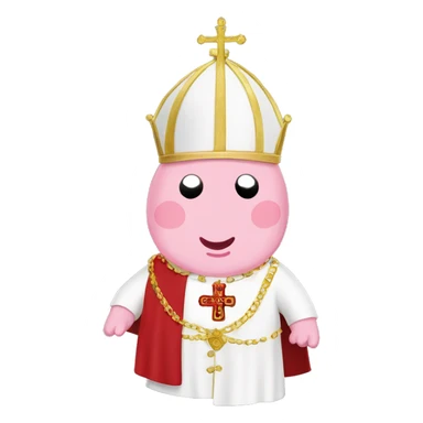 Peppa pig dressed as the pope peppa pig sticker