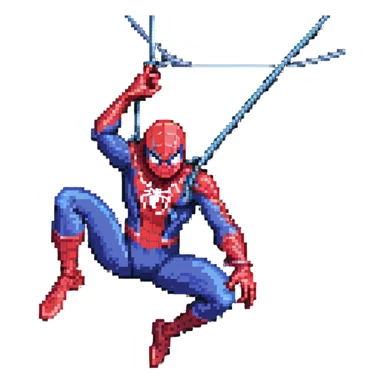 Spider-Man swinging on web sticker