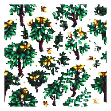 fireflies glowing around bushes at night sticker