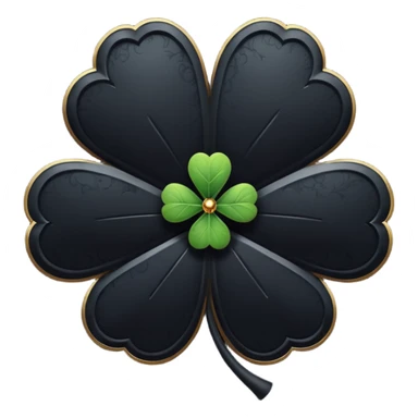 Trébol negro de cinco hojas sticker