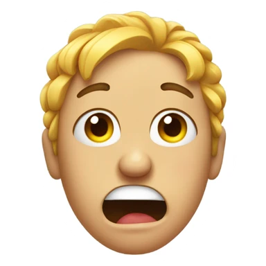 An upset face showing hands with long nails sticker