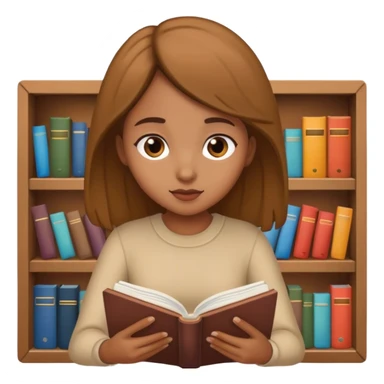 Light brown girl reading a book sticker