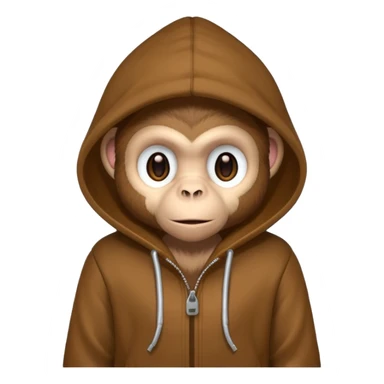 Monkey wearing hoodie sticker