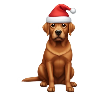 Red lab with santa hat sticker