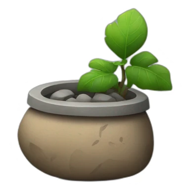 A rock with a pot on op sticker