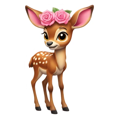 Bambi com laço cor de rosa na cabeça  sticker