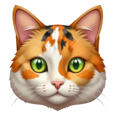 full body anxious looking colourful patchy calico tabby cat sticker
