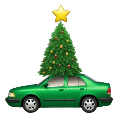 Christmas tree on a car sticker