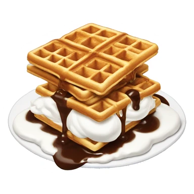 Waffles with whip cream and syrup sticker