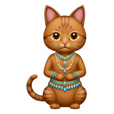 brown cat wearing indian clothes sticker
