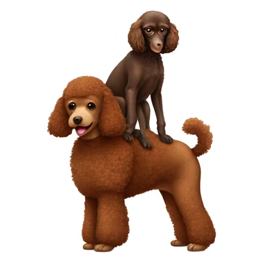 Brown poodle with a monkey, sitting on his back sticker