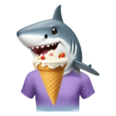 Shark with icecream  sticker
