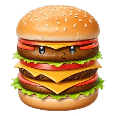 hamburger character with eyes and mouth sticker