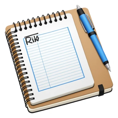 Mach mir ein Heft das auf einem schreibtisch liegt wo RISIKO draufsteht sticker