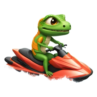 Lizard riding a jet ski sticker