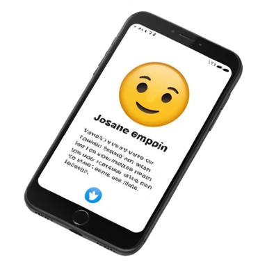 digital busniess card on a phone screen in english written sticker