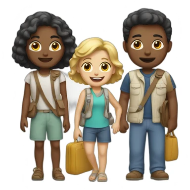 white family trip sticker