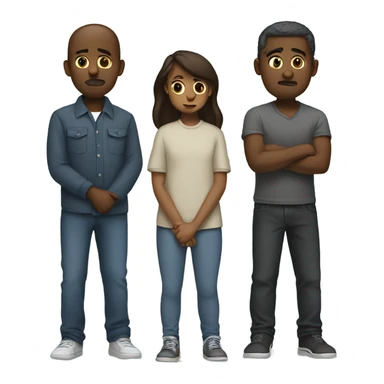 Group of sad people  standing sticker