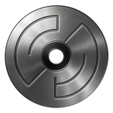 A minimalist CD disc with abstract pattern, neon glowing effect, red color sticker