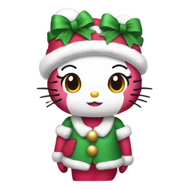 Hello kitty in a Christmas outfit  sticker