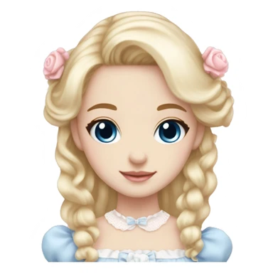 sweet lolita blond hair blue eyes white skin light pink dress sticker