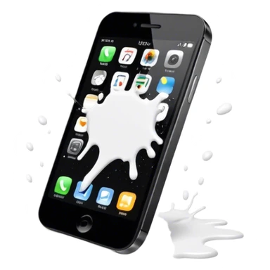 (white paint splatter) on black phone  sticker