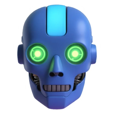 robot head with a glowing brain, symbolizing artificial intelligence sticker